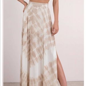 Aakaa GIVE IT A TIE DYE BROWN MULTI MAXI SKIRT